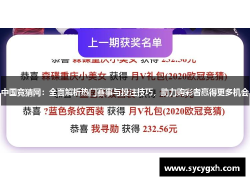 中国竞猜网：全面解析热门赛事与投注技巧，助力购彩者赢得更多机会