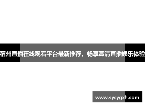 宿州直播在线观看平台最新推荐，畅享高清直播娱乐体验